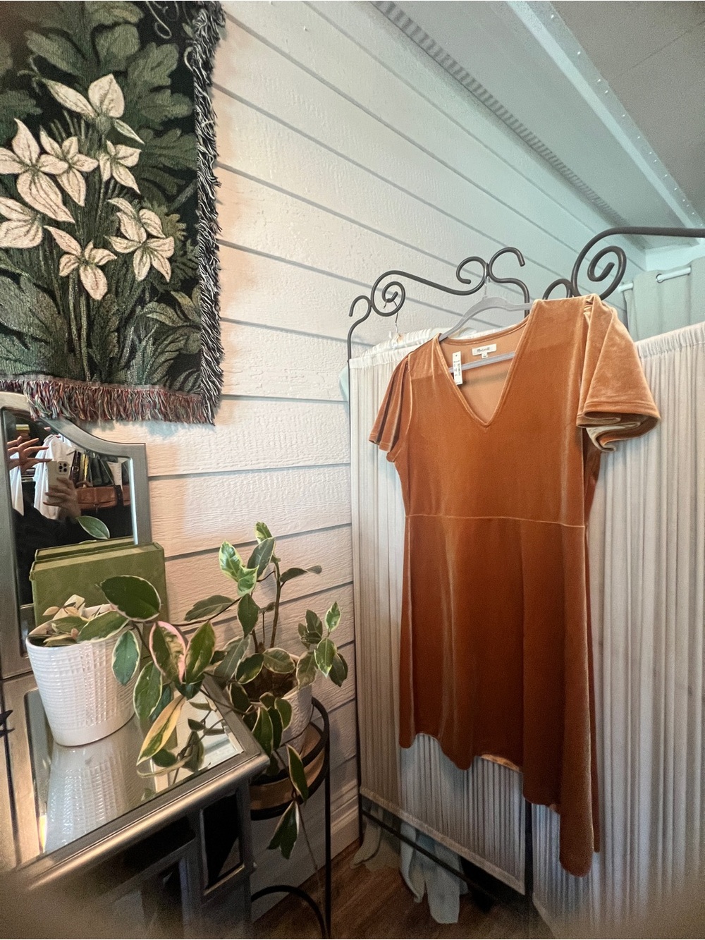 Velvet Madewell V-Neck Short Sleeve Dress in Rust 🍂